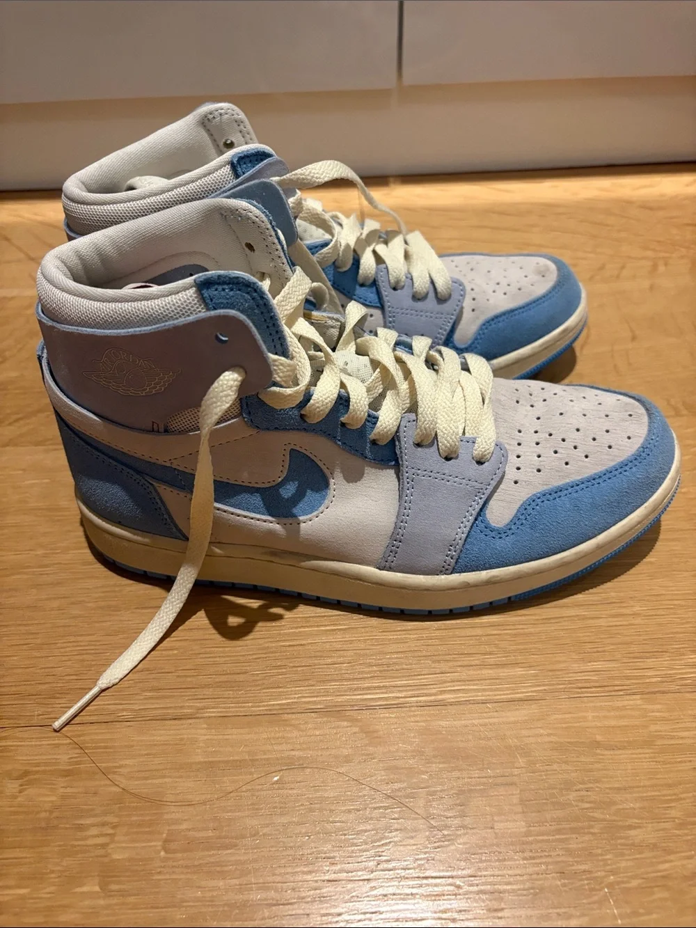 Nike High-Top Sneakers in Light Blue & Cream